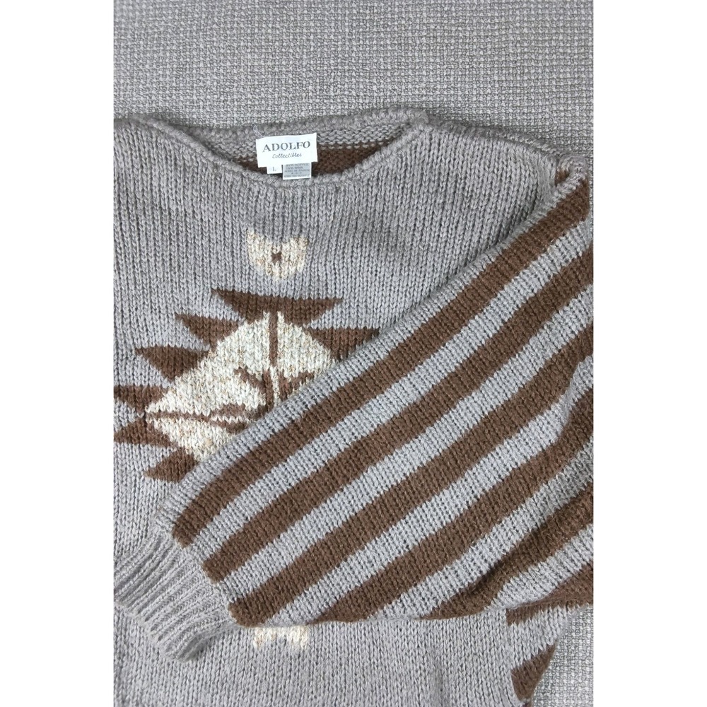 Vintage Adolfo Collectibles Southwestern Oversized Knit Sweater - Women's L/XL
